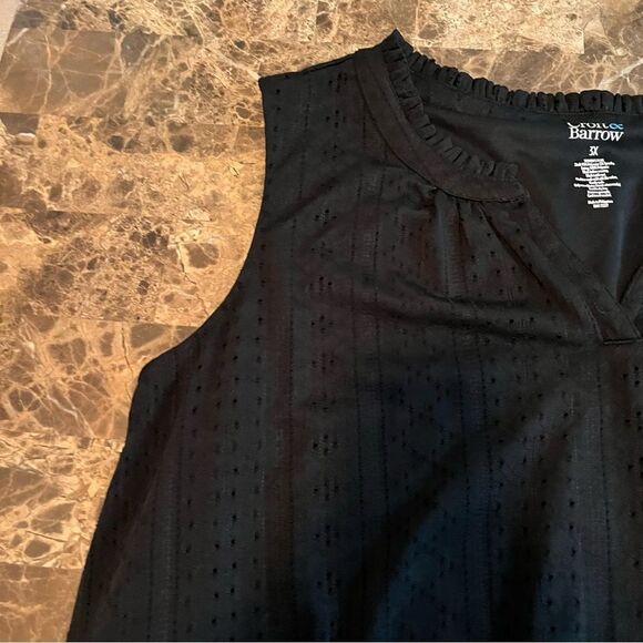 Croft & Barrow Women’s Dress 3X Split Neck Black Tiered Sleeveless Plus Size - Picture 8 of 12